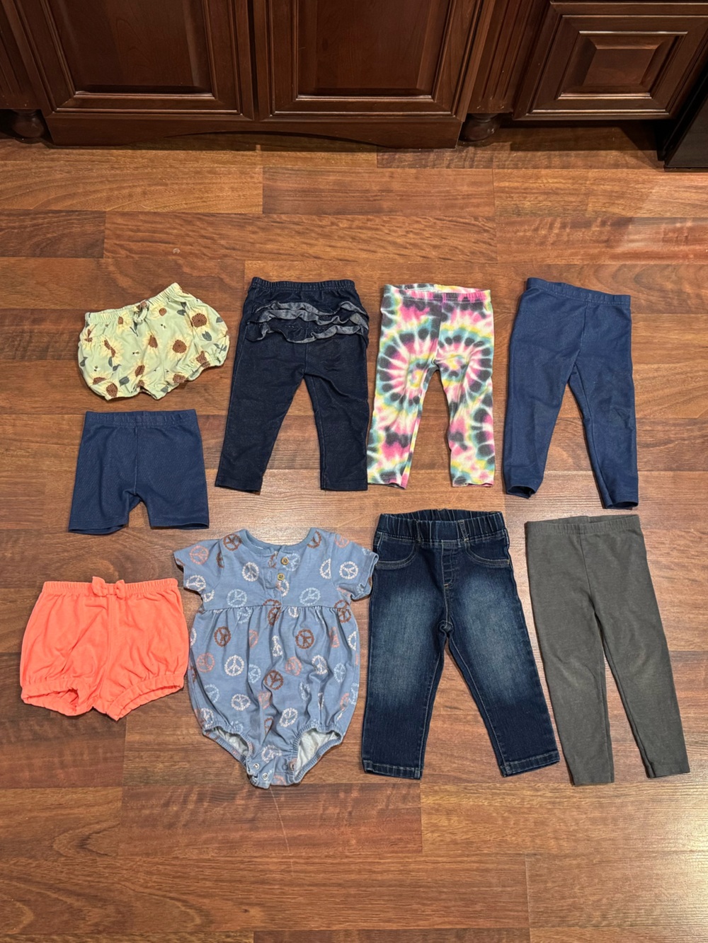 Granimals - Bundle - 9 Items of Pants, Shorts, and Bubble Romper in 18 month